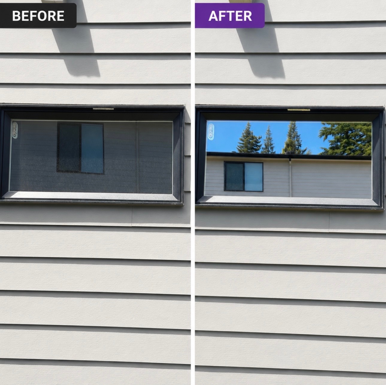 Before and after of a window